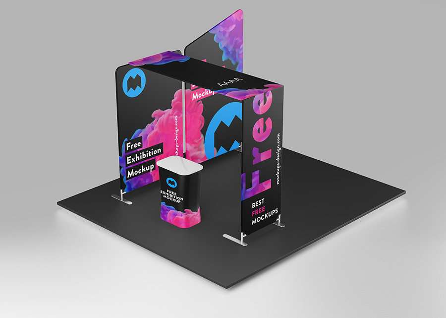 3 Exhibition Mockup in Varied Visions FREE PSD
