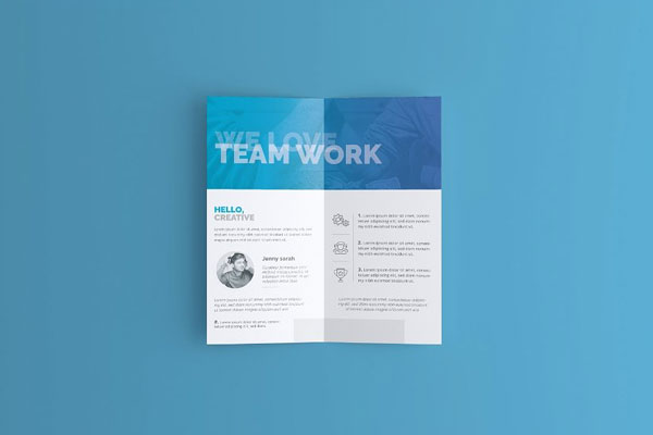 3 Shots of DL Bifold Brochure Mockup FREE PSD