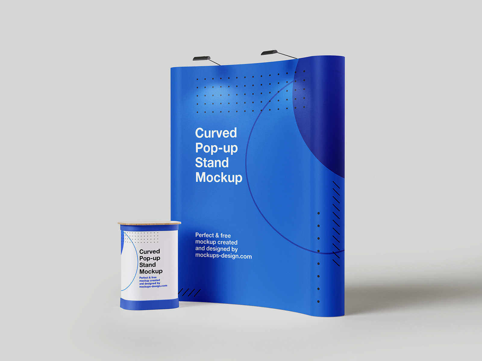 3 Sight of Curved Pop Up Stand Mockup FREE PSD
