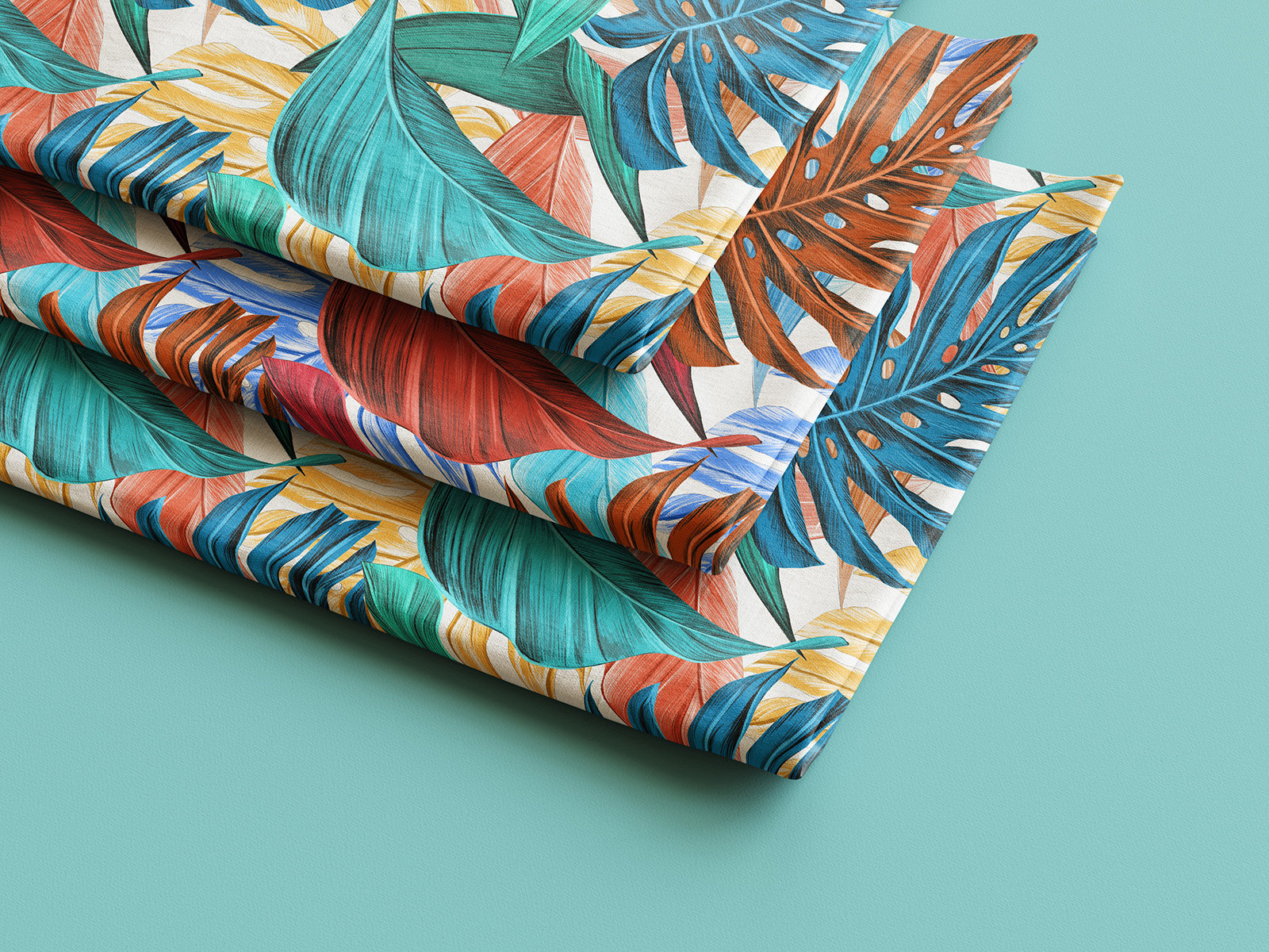 4 Different Shots of Fabric Mockup FREE PSD