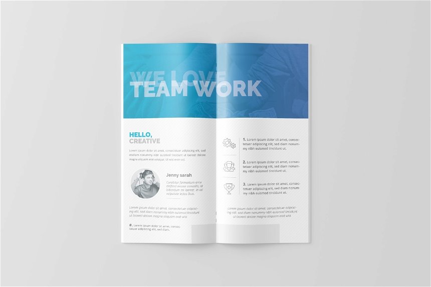 4 Different Visions of DL Brochure Mockup FREE PSD