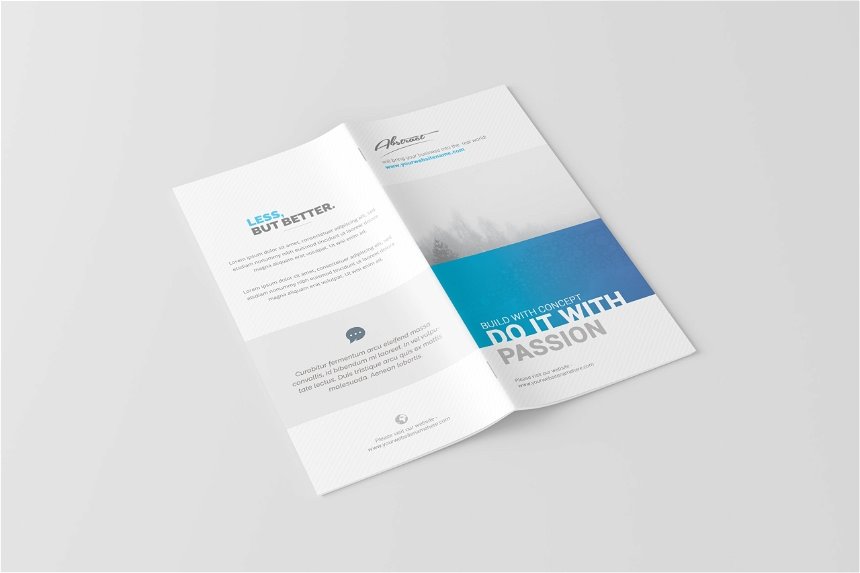 4 Different Visions of DL Brochure Mockup FREE PSD