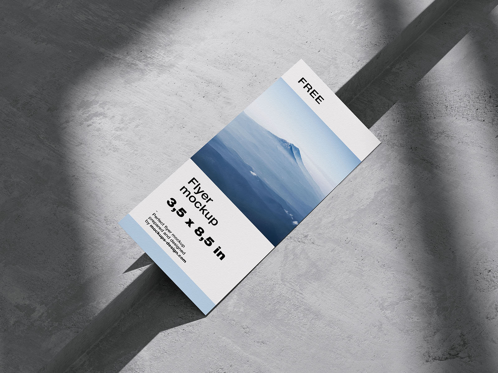 5 Mockups of 35 X 85 Flyer on Concrete FREE PSD