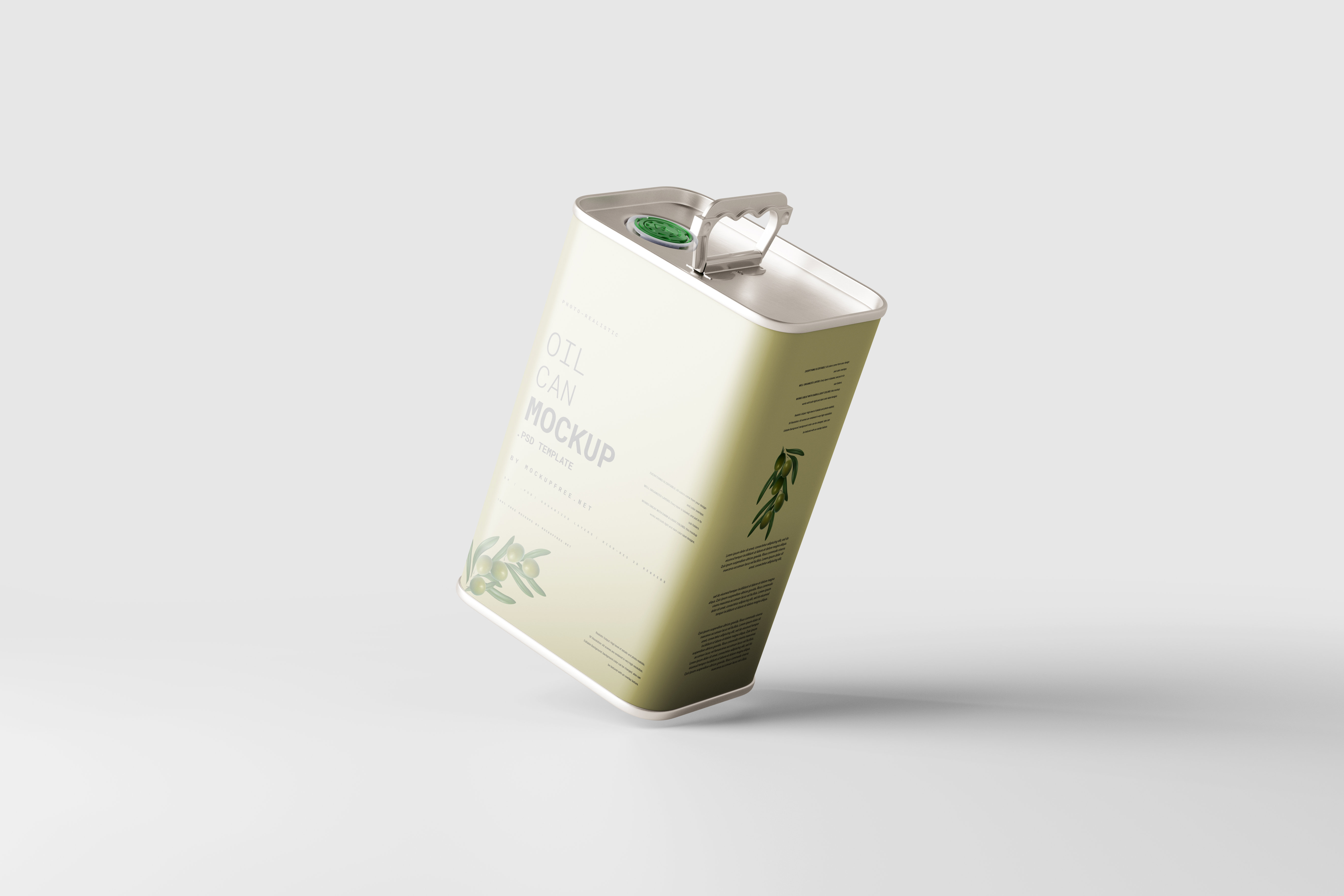 5 Rectangular Oil Can Mockups in Distinct Visions FREE PSD