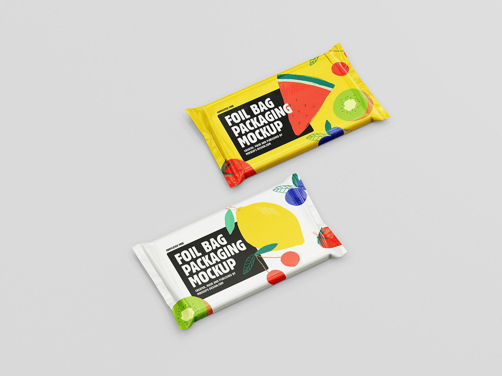 5 Shots of Food Pouches Mockup FREE PSD