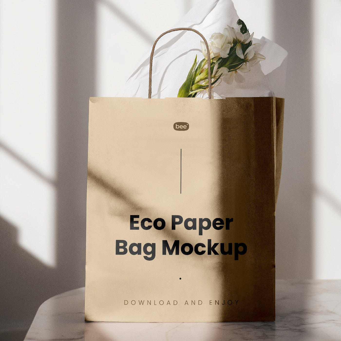 Front Shot of Eco Paper Bag Mockup FREE PSD