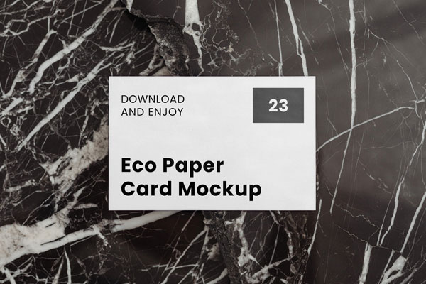 Front Showcase of Business Card Mockup on Marble FREE PSD