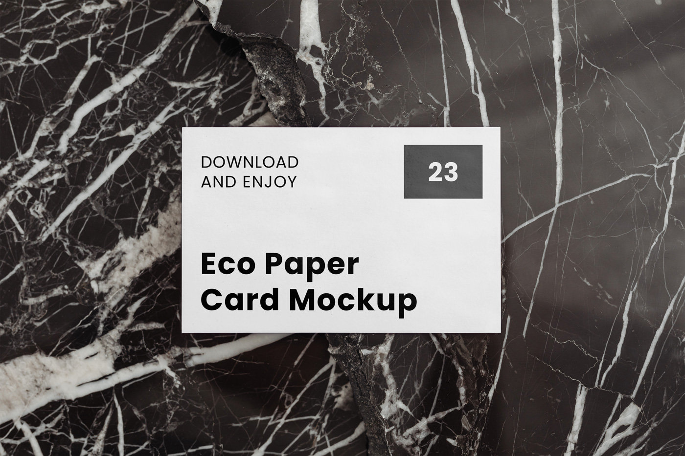 Front Showcase of Business Card Mockup on Marble FREE PSD