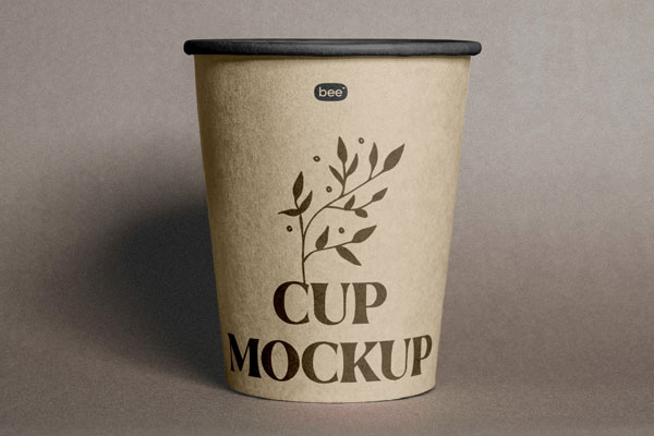 Open Paper Cup Mockup in Front Sight FREE PSD