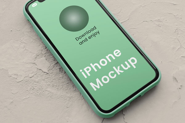 Floating iPhone 15 Pro Mockup in Perspective Sight Free Download ...