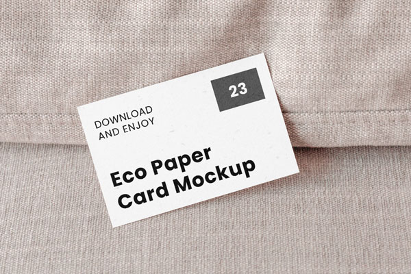 Top Show of Business Card Mockup on Couch FREE PSD