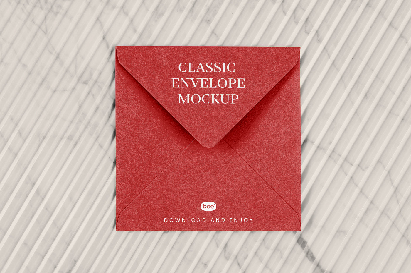 Top Vision of Square Envelope Mockup FREE PSD