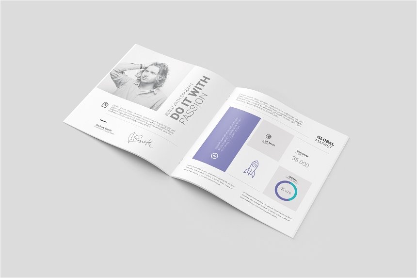 3 Different Visions of Square Brochure Mockup FREE PSD