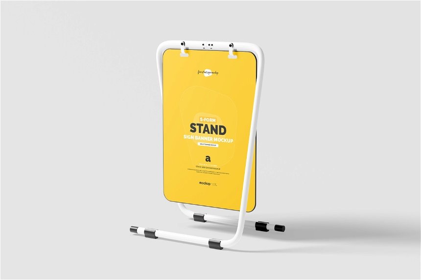 3 Sights of S Form Banner Stand Mockup FREE PSD