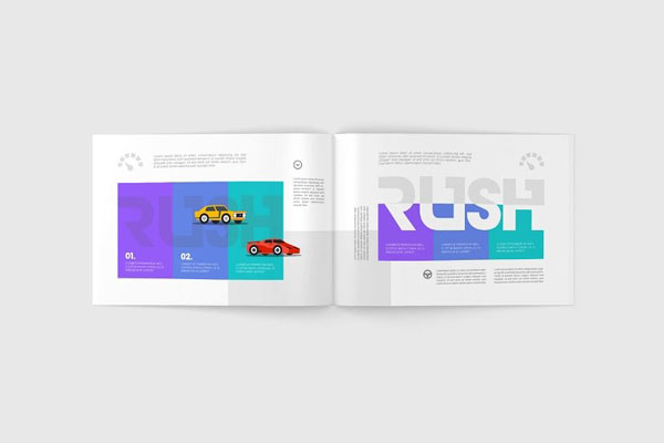 3 Sights of US Letter Landscape Magazine Mockup FREE PSD