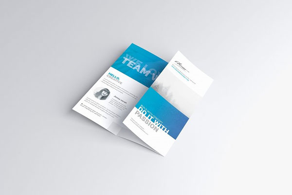 3 Varied Shots of US Letter Trifold Brochure Mockup FREE PSD