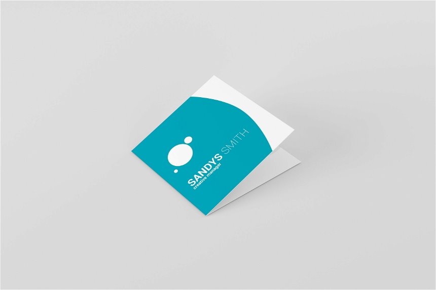 3 Views of Square Fold Business Card Mockup FREE PSD