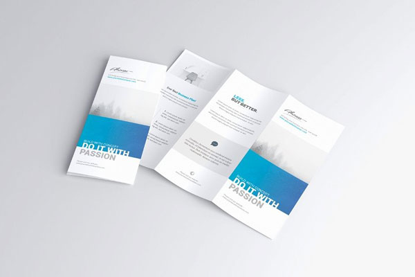 3 Views of US Letter Trifold Brochure Mockup FREE PSD