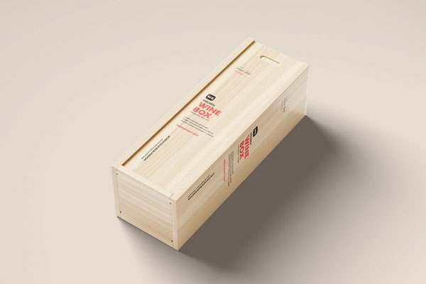 3 Views of Wooden Wine Box Mockup FREE PSD