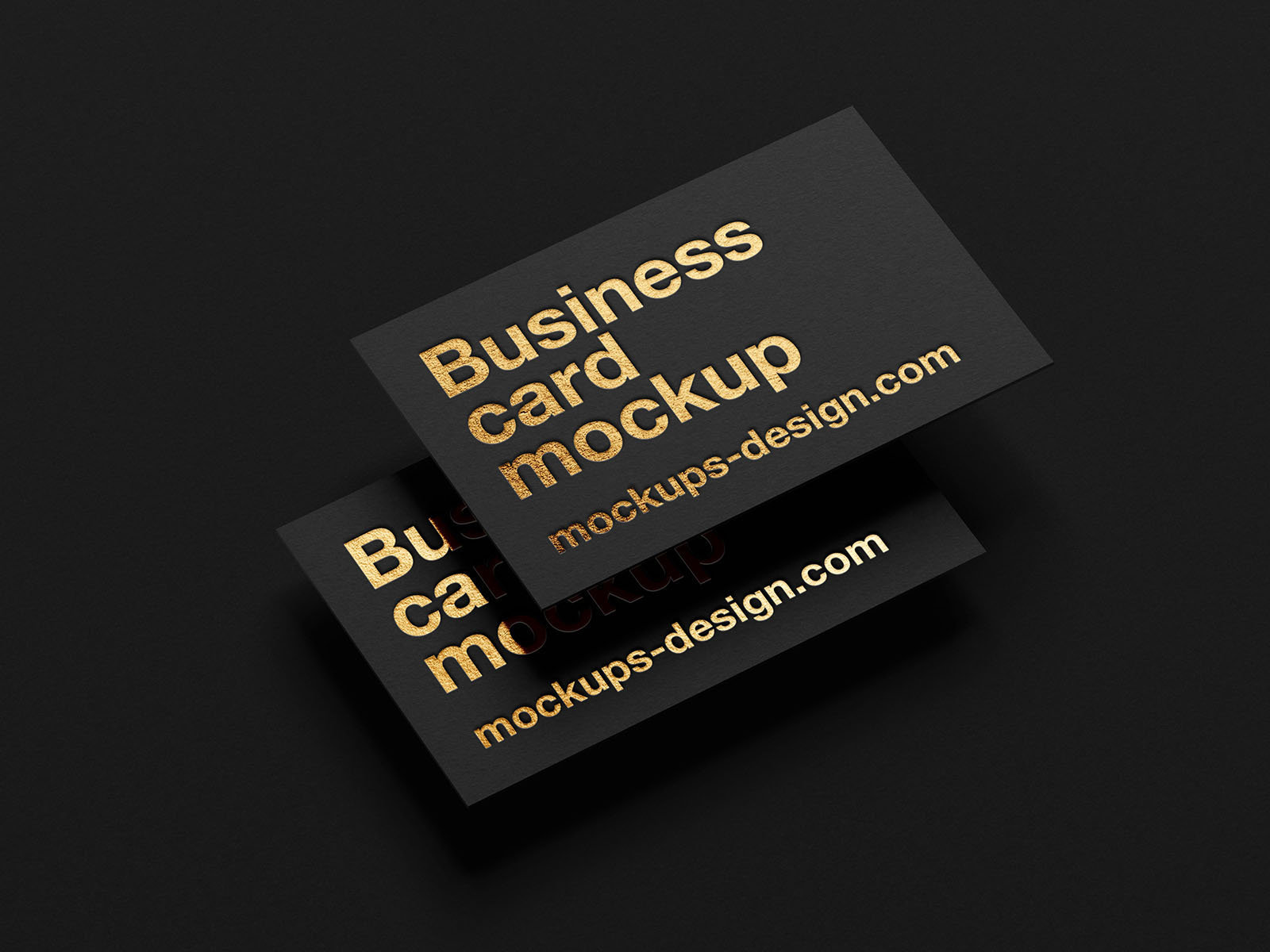 4 Business Cards Mockups with Metallic Foil FREE PSD