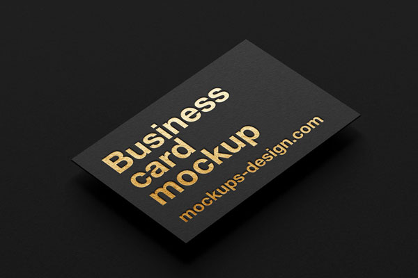 4 Business Cards Mockups with Metallic Foil FREE PSD