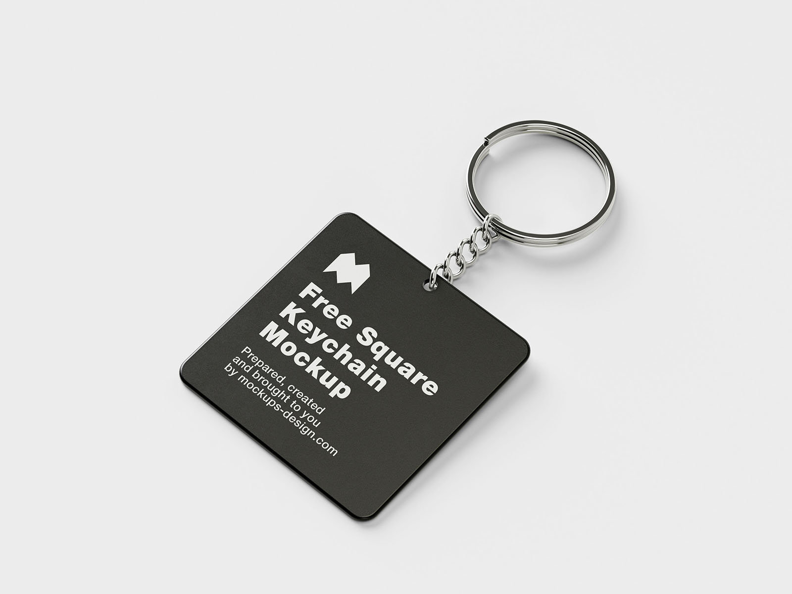 4 Mockups of Square Key Chain FREE PSD