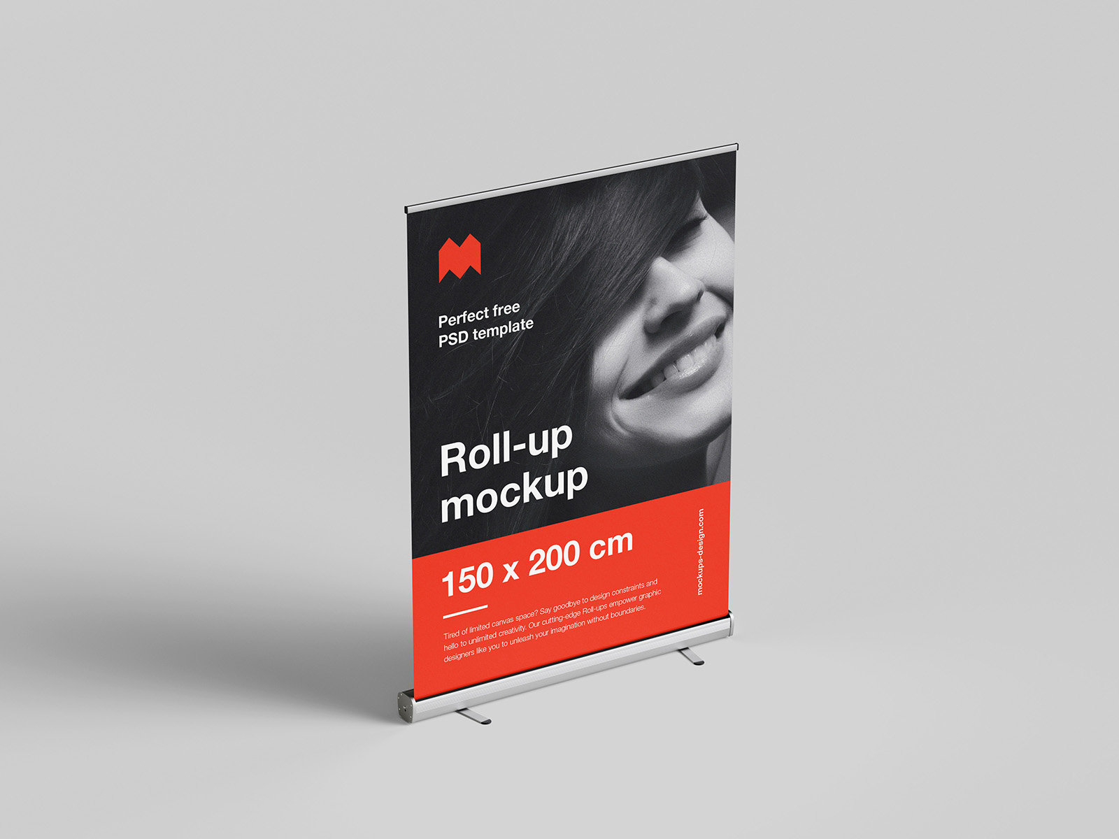 4 Roll Up Mockup in Varied Views FREE PSD