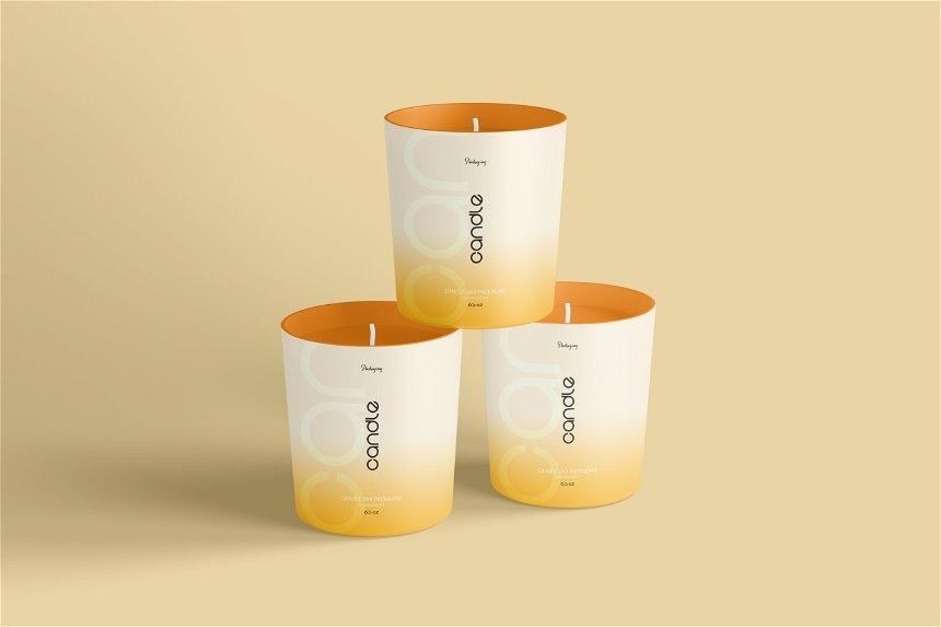 4 Shots of Candle Glass Mockup with Its Box FREE PSD