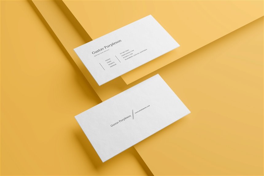 4 Shots of Clean Business Card Mockup FREE PSD