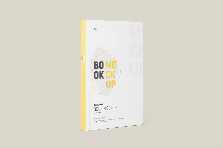 4 Shots of Clean Softcover Book Mockup FREE PSD