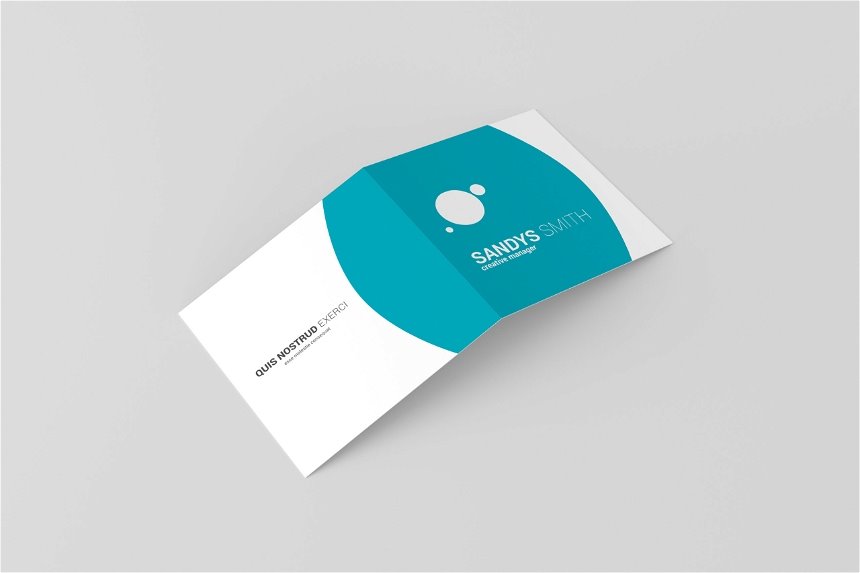 4 Showcases of Square Folded Business Card Mockup FREE PSD