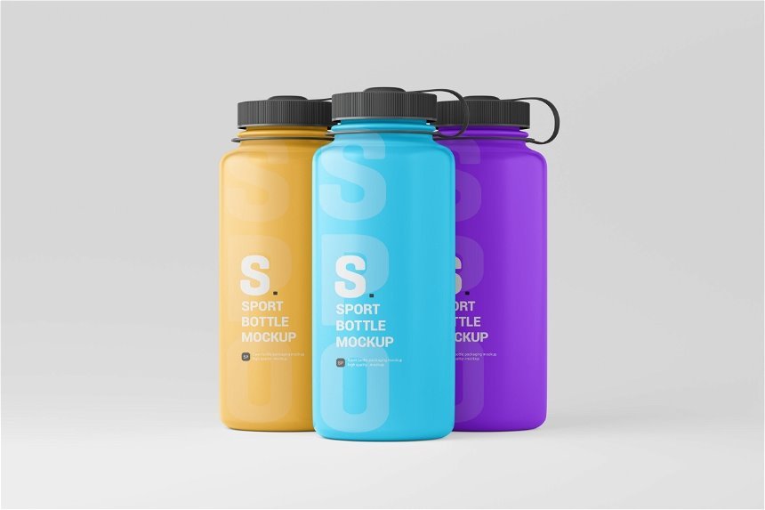 4 Shows of Sport Bottle Mockup Free Download | Resource Boy