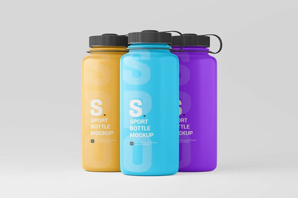 4 Shows Of Sport Bottle Mockup Free Download 