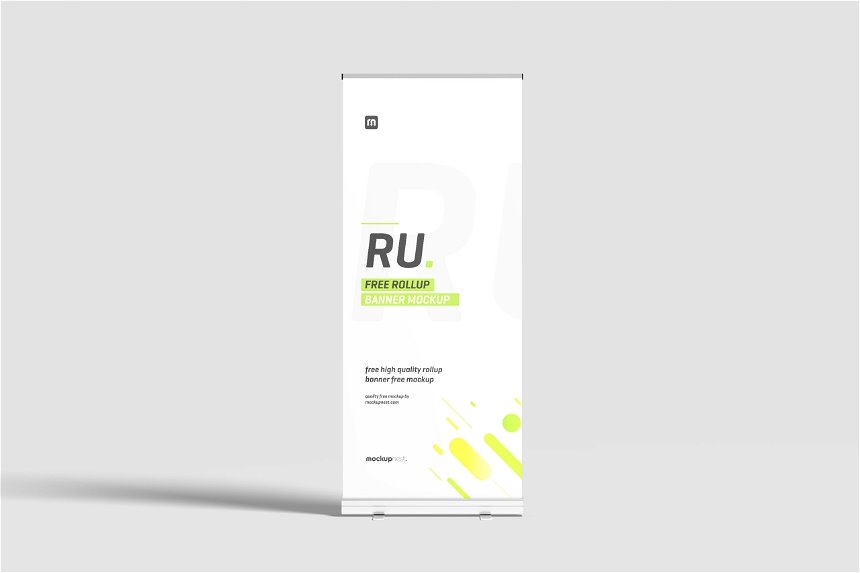 4 Sights of Roll Up Banner Mockup FREE PSD