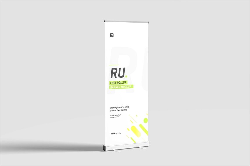 4 Sights of Roll Up Banner Mockup FREE PSD