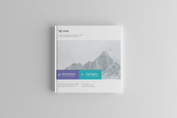 4 Sights of Square Hardcover Book Mockup FREE PSD