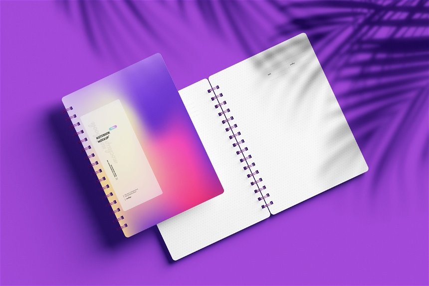 4 Visions of Spiral Notebook Mockup FREE PSD