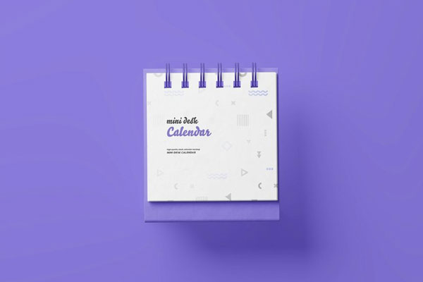 5 Shots of Mini Desk Calendar Mockup FREE PSD
