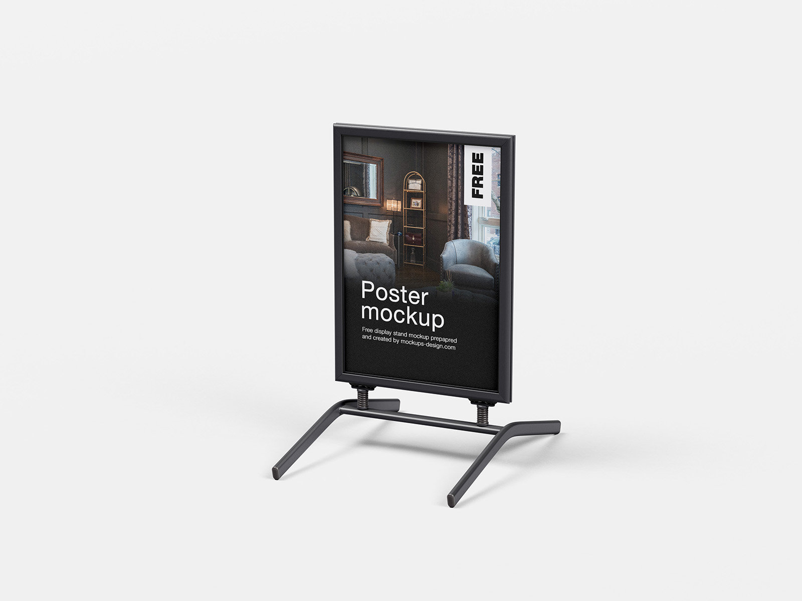 5 Showcase of Poster Display Stand Mockup FREE PSD