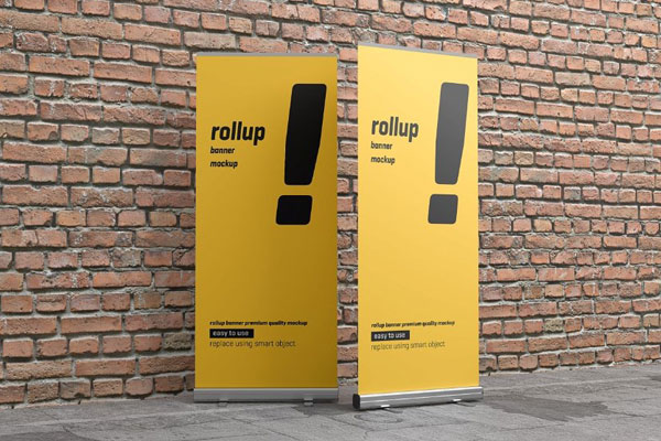 5 Showcases of Rollup Trade Show Banner Mockup FREE PSD