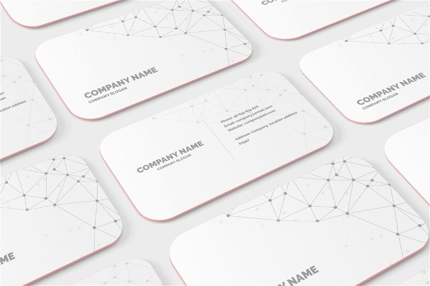 5 Showcases of Rounded Corner Business Card Mockup FREE PSD