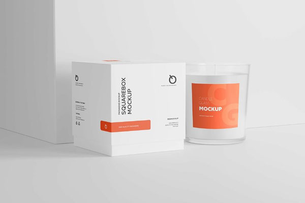 5 Showcases of Transparent Candle Glass Mockup FREE PSD