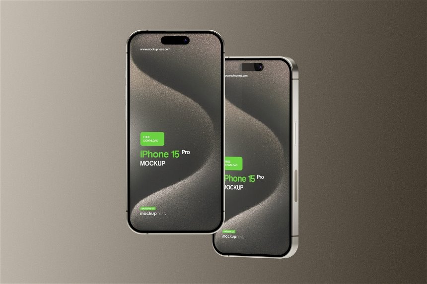 5 Sights of Iphone 15 Pro Mockup FREE PSD