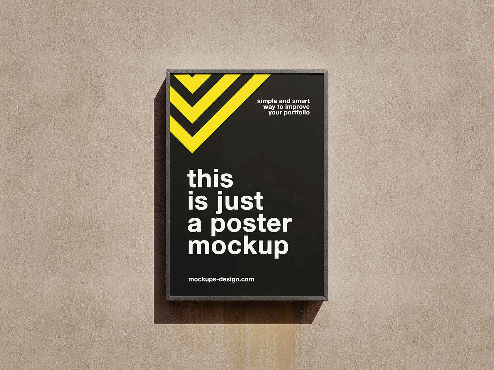 5 Sights of Poster Frames Mockup on the Wall FREE PSD