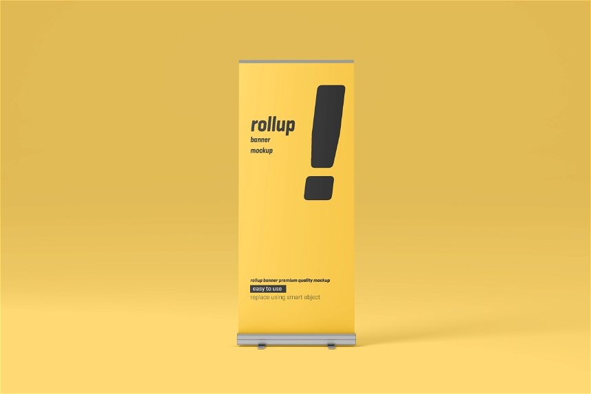 5 Visions of Rollup Banner Mockup FREE PSD