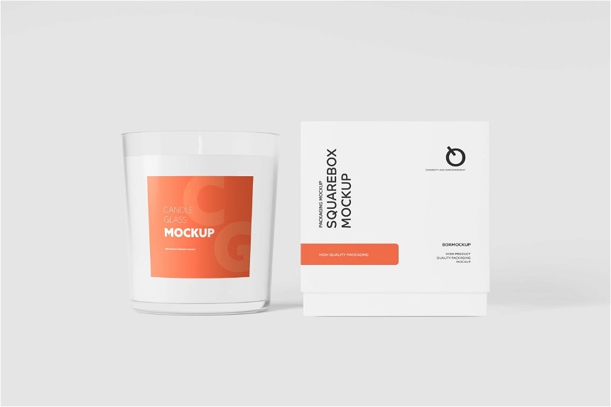5 Visions of Transparent Candle Glass Mockup FREE PSD