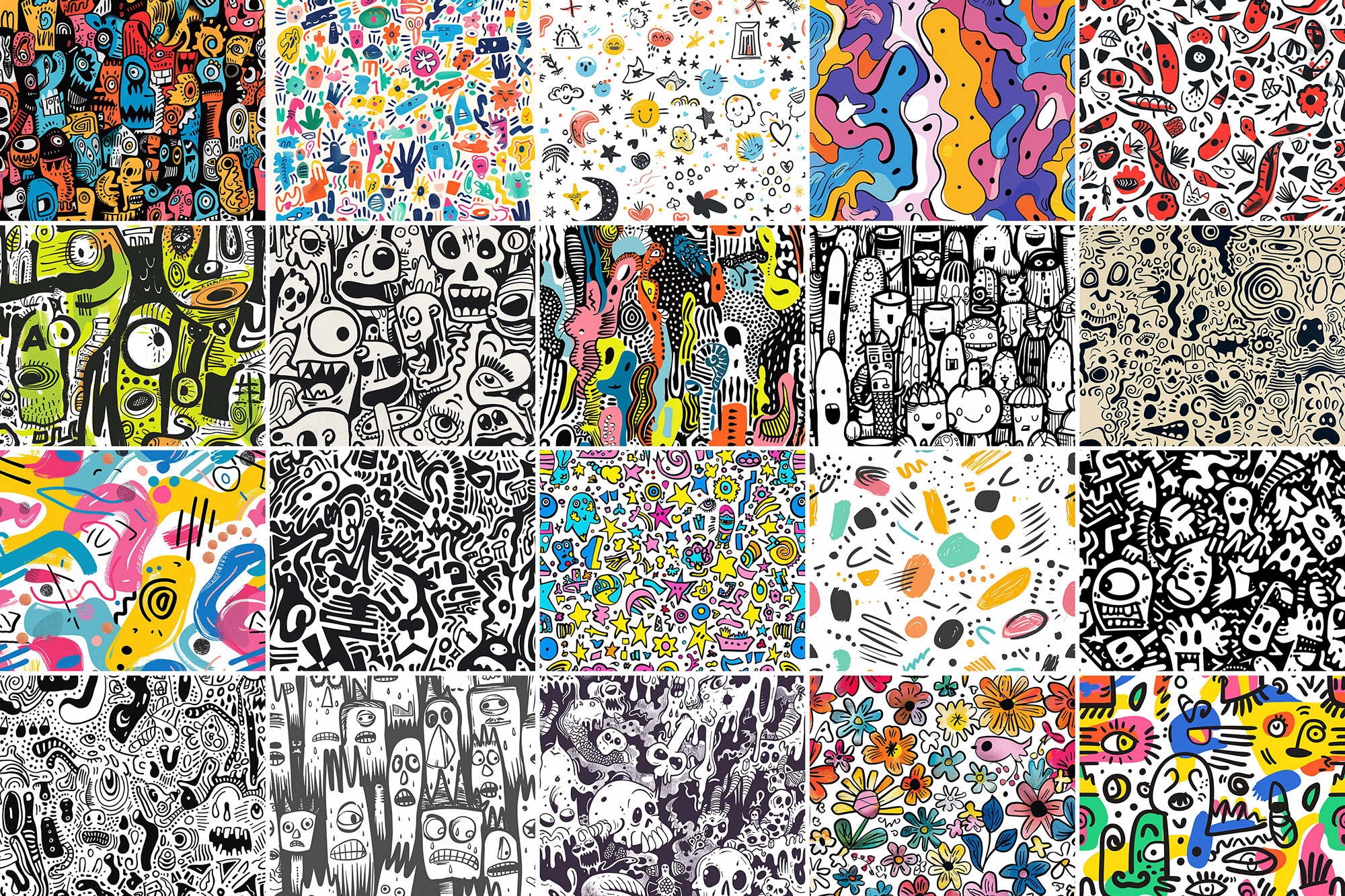 Free Doodle Patterns (500+ Seamless Patterns)