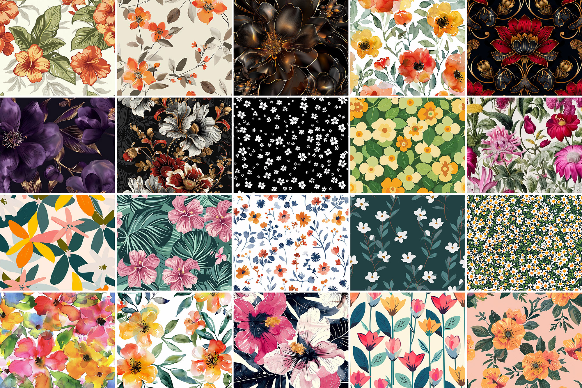 Free Flower Patterns (500+ Seamless Patterns)