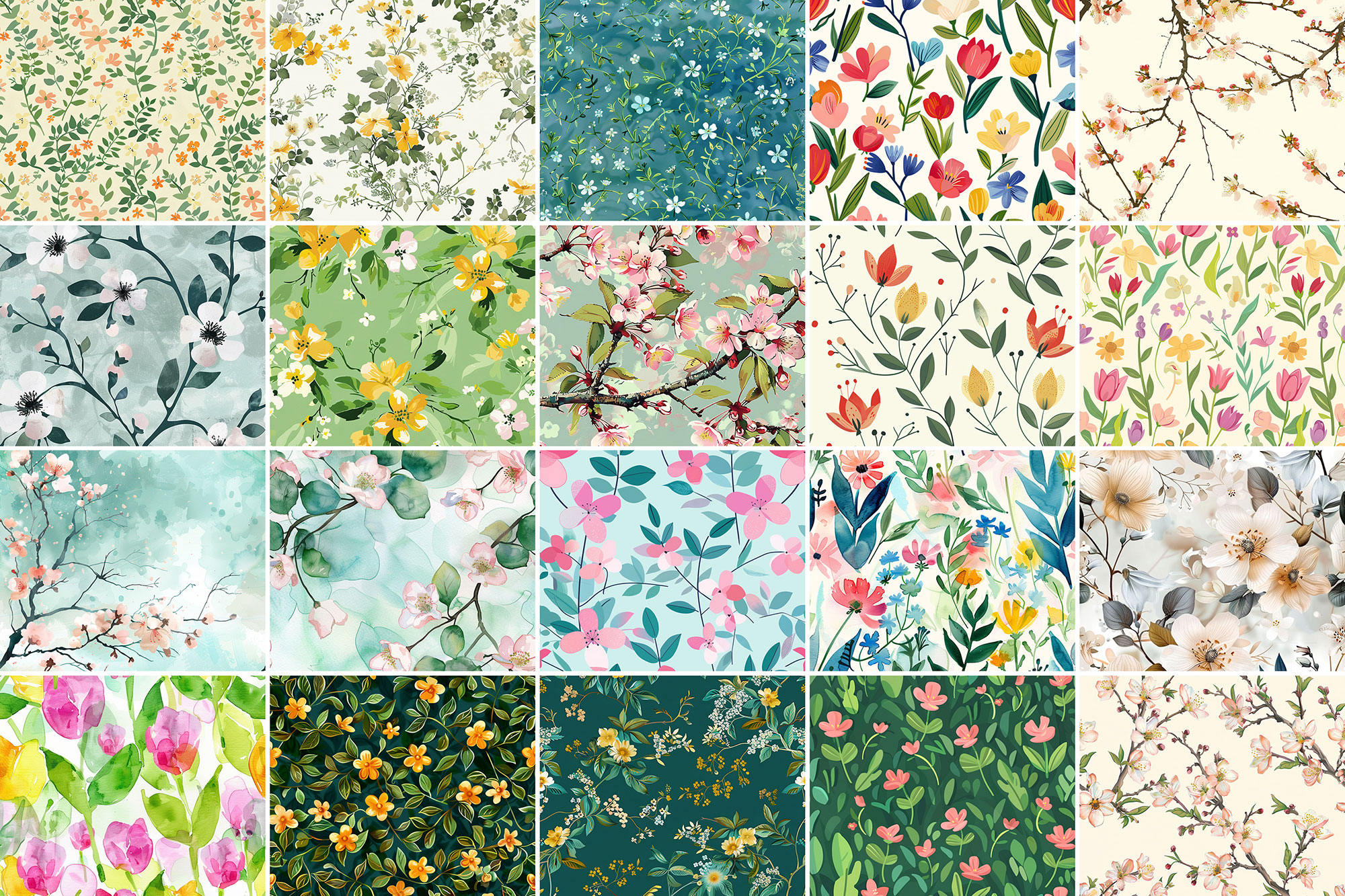 Free Spring Patterns (500+ Seamless Patterns)