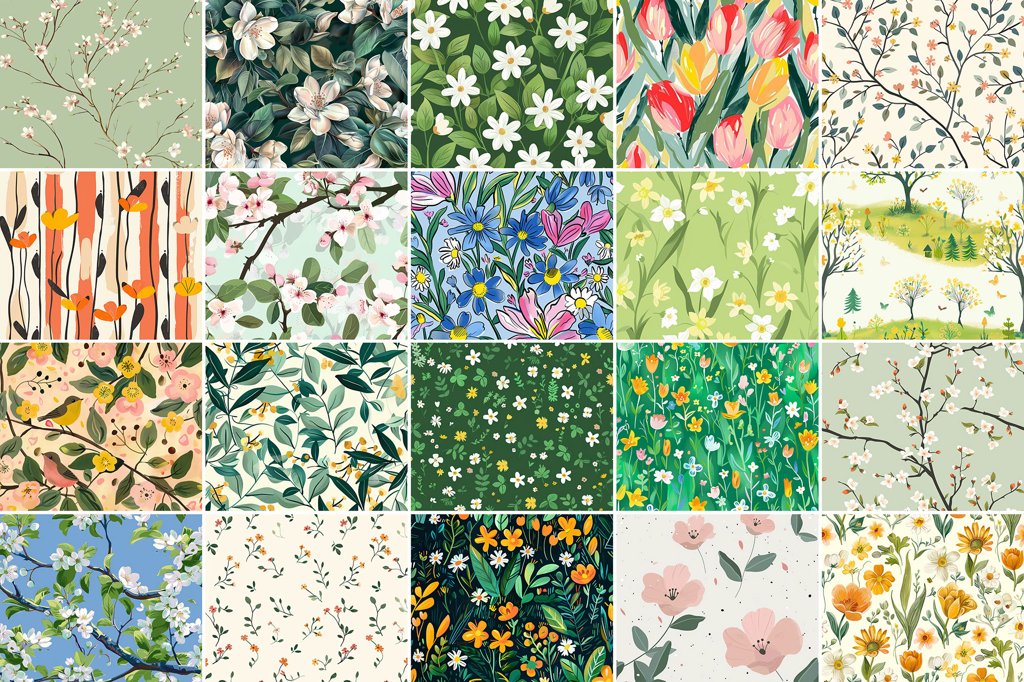 Free Spring Patterns (500+ Seamless Patterns)